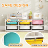 Qaba Kids Toy Storage Organizer with 6 Removable Plastic Bins for Toddlers, Toy Box for Bedroom, Nursery, Playroom