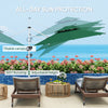 10 FT Cantilever Patio Umbrella with 360° Rotation & Adjustable Height, Cross Base, Crank and Tilt, Dark Green