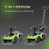 3 in 1 Ride on Push Car for Toddlers, Licensed Kids Sliding Car with Safety Protection Footrest Horn, Green