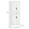 Freestanding Storage Cabinet, Kitchen Pantry Cabinet with 2 Shelves, 4 Doors for Dining Room