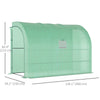 Walk-in Wall Lean-to Greenhouse, 10' x 5' x 7' Outdoor Gardening Green House with PE Cover, Windows, Shelves and 2 Zipper Doors, Green