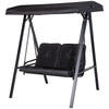 2-Seater Outdoor Porch Swing with Adjustable Canopy, Patio Swing Chair for Garden, Poolside, Backyard