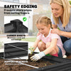 8 x 4 x 1ft Galvanized Raised Garden Bed, Reinforced Outdoor Planter Box with Open Bottom, Dark Grey
