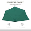 9ft Half Round Patio Umbrella, Outdoor Market Patio Table Umbrella Parasol with Crank Mechanism, 5 Ribs, Dark Green