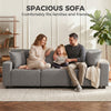 3 Seater Sofa with Storage Pockets, Modern Upholstered Couch with Pocket Springs, Grey