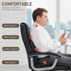 Big and Tall Office Chair 400 lbs, Desk Chair with Spring Cushion, PU Leather, High Back, Swivel Wheels, Black