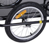 Folding Bicycle Cargo Trailer Utility Bike Cart Carrier for Garden Patio with Hitch Black