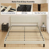 King Size Bed Frame with Adjustable Upholstered Headboard Platform Bed Frame Wood Slat Support Noise Free Light Grey