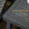 Outdoor Side Table, Patio End Table with Umbrella Hole, Small Coffee Table with Steel Frame for Balcony, Gray