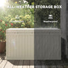 70 Gallon Deck Box, Resin Outdoor Storage Box with Handles, Waterproof Storage Container for Garden Tools, Sand