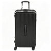 28-Inch Checked Luggage, Hardside Suitcase with Cup Holder, Corner Protection, Double Spinner Wheels, TSA Lock, Black