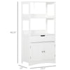 Bathroom Floor Cabinet, Free Standing Kitchen Cabinet with Shelves, Drawer and Doors, for Living Room, White