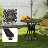 30-inch Round Patio Dining Table with Umbrella Hole Cast Aluminium Outdoor Bistro Table, Brown