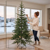 7ft Prelit Sparse Christmas Tree with Downswept Hinges Warm White LED Lights, Green