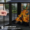 Wood-Burning Fire Pit, Chimney Style Firepit with Poker, 28