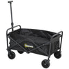 Collapsible Folding Garden Cart, Heavy Duty Lawn Wagon with Universal Wheels and Adjustable Handle, Black