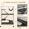 5-Tier Rolling Small Animal Cage, Deluxe Guinea Pig Cage, Ferret Cage for Mink Chinchilla Kitten Rabbit, Light Grey