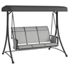 3 Person Porch Swing Outdoor Swing Chair with High Back Design, Side Pouches and Adjustable Canopy