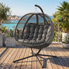 Double Egg Chair with Stand, 2 Person Hanging Swing Egg Chair with Cushion, Pockets