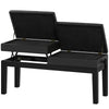 Piano Bench with Storage, Height Adjustable Piano Stool, PU Leather Tufted Keyboard Seat, Black