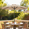 Patio Sun Umbrella, Outdoor Parasol with 6 Ribs, Khaki
