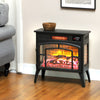 Electric Fireplace Stove, Infrared Fireplace Heater with Realistic Flame, Adjustable Temperature, 1500W, Black