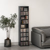 Media Storage Cabinet, 9-Tier Tall Narrow DVD Shelf with 6 Adjustable Shelves, White