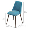 Upholstered Dining Chairs Set of 4, Velvet Accent Chair with Back and Wood-grain Steel Leg for Kitchen
