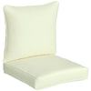 Patio Chair Cushions, Thick Deep Seat Outdoor Seat Cushion with Back Cushion, Cream White