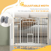 Auto-Close Pet Gate, Stair Gate with Cat Door, Double Locking for Doorways Hallways Stairs, Fits 29