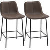 Bar Stools Set of 2, Upholstered Counter Height Bar Chairs, 26