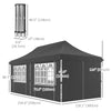 20x10 Pop Up Canopy with 6 Removable Sidewall, Carry Bag and 6 Sand Bags, Height Adjustable Instant Sun Shelter