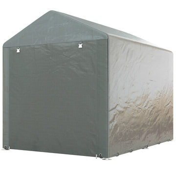 Portable Bicycle Shed with Galvanized Steel Frame and Large Door, Waterproof Outdoor Shed for Garden Tools, Light Grey