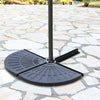 2pc Portable Umbrella Base Weights 61.6lbs Resin Flabelliform Garden Parasol Base Outdoor Patio Umbrella Stand Holder Weights, Bronze