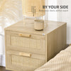 Boho Design Nightstand Set of 2, Side End Table with 2 Drawers for Living Room, Bedroom