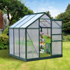 6.2' x 6.3' x 6.6' Clear Polycarbonate Greenhouse Large Walk-In Green House Garden Plants Grow Galvanized Base Aluminium Frame w/ Slide Door
