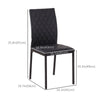 Modern Dining Chairs Set of 4, Upholstered Faux Leather Kitchen Chairs with Rhombic Tufting and Metal Legs for Living Room, Black
