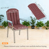Set of 2 Patio Chair Cushions, High Back Adirondack Chair Cushion with Ties, High-Density Foam, Wine Red