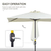 8ft Half Umbrella Outdoor Balcony Parasol Patio Garden Outdoor Window Sun Shade w/ 5 Ribs Beige