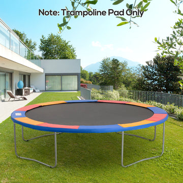 12ft Trampoline Pad, Trampoline Replacement Safety Pad Mat Spring Cover, Water-Resistant, UV-Resistant, Tear-Resistant Edge Protection, No Holes for Pole, Colorful