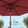 9FT Patio Umbrella, Outdoor Table Patio Umbrellith Tilt, Crank, 6 Ribs, UV Protection for Garden, Lawn, Deck, Backyard