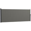 13' x 5' Retractable Side Awning, Outdoor Privacy Screen for Garden, Hot Tub, Balcony, Terrace, Pool, Dark Grey