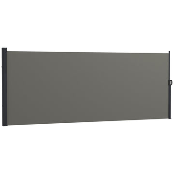 13' x 5' Retractable Side Awning, Outdoor Privacy Screen for Garden, Hot Tub, Balcony, Terrace, Pool, Dark Grey