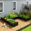 Steel Raised Garden Bed, Set of 5 Large Box Planters for Outdoor Plants Vegetables Flowers Herbs, 8x8x1ft, Black