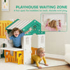 Qaba 7-in-1 Toddler Slide, Kids Slide Climber Playset with Playhouse and Basketball Hoop for 1-4 Years, Yellow