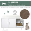 Cat Litter Box Enclosure, Hidden Litter Box Furniture, Cat House End Table Washroom with Scratching Pad