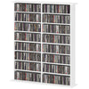 8-Tier DVD Shelf with 12 Adjustable Shelves, Double CD Shelf, Holds 720 CDs, 396 DVDs or 396 Blu-rays, White