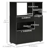 Compact Kitchen Pantry Buffet Server Hutch Storage Cabinet  with Microwave Oven Stand Drawer and Shelves, Black