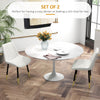 Dining Chairs Set of 2, Modern Kitchen Chair with PU Leather Upholstery and Steel Legs for Living Room, Bedroom, Cream White