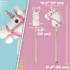 Qaba Unicorn Stick Horse, Plush Hobby Horse with Wood Wheels, Real Pony Neighing and Galloping Sounds, for Kids, White